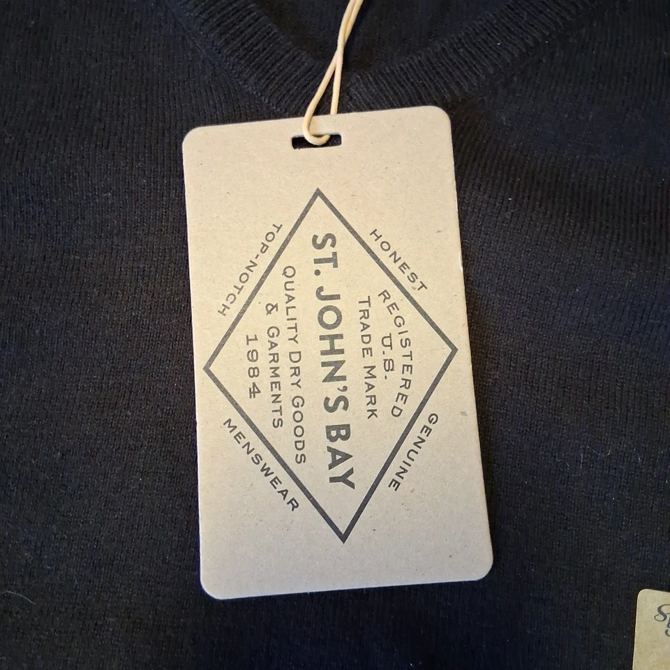 Suéter para Hombres St John Bay 2XL Negro Mezcla de Cachemira Manga Larga Cuello en V Pullover Nuevo con Etiquetas Foto 2 de 4