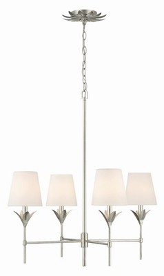Antique Silver Four Light Chandelier from the Broche Collection
