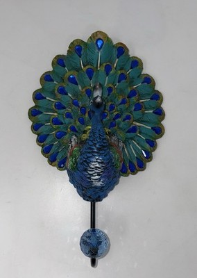 Peacock Wall Mount Metal Hook For Hats, Purses, Coat, Robe, Towel Hook 3D Decor