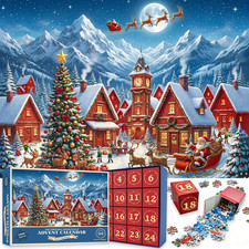 Christmas Jigsaw Puzzle Advent Calendar, 1008 Pieces, 24-Day Countdown