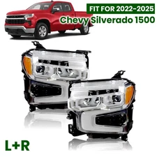 Full LED Headlight For 2022-2025 Chevy Silverado 1500 LT RST Left+Right Pair
