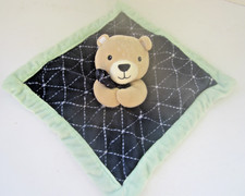 Lullaby Lane Teddy Bear Blue Lovey Security Blanket Rattle Stuffed Animal Toy