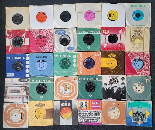 Job lot 30x7" 60s singles: Beatles, Kinks, Hollies, Elvis, Supremes, BeeGees etc