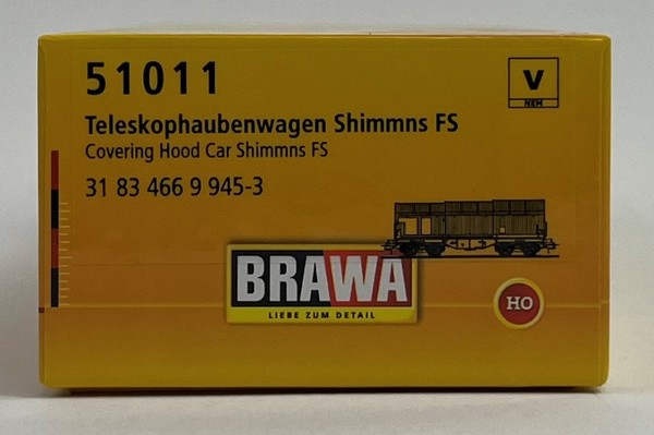Brawa 51011 H0 Teleskophaubenwagen Shimmns FS 945-3 Ep. V FS-image