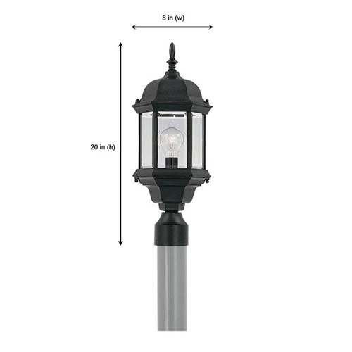  2976-BK Devonshire Outdoors, 20 inch, Black 20in H Post Lantern - Picture 6 of 7