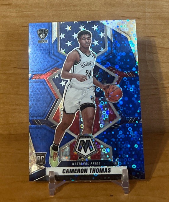 2021 MOSAIC BLUE FAST BREAK #255 CAMERON THOMAS SERIAL #/85 ROOKIE CARD RC NETS