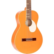 Ortega RGA Gaucho Series Parlor Classical Guitar, Agathis Top, Orange
