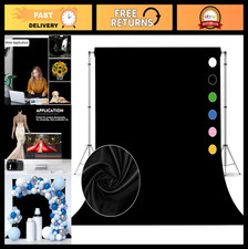 Black Photo Backdrop 8FTx10FT - Fabric Background for Portraits  Product Photog