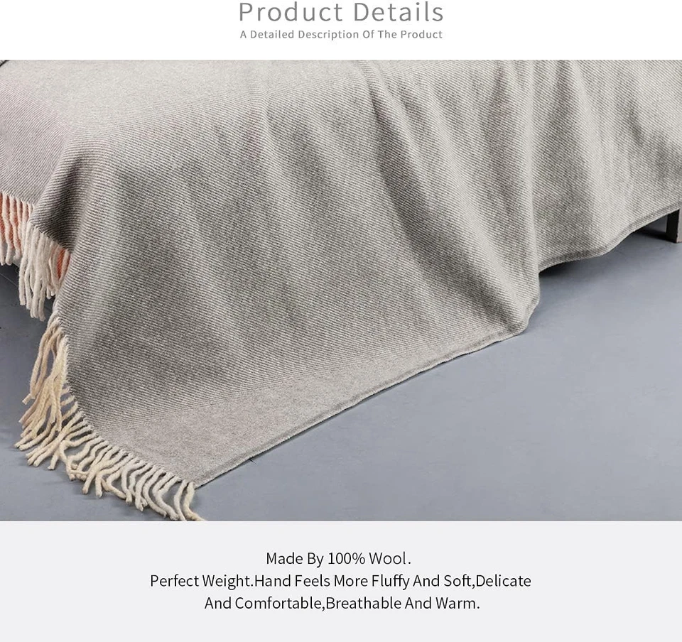 Nueva manta Farridoro 100 % lana 51*67 cálida suave en paquete original Foto 4 de 4