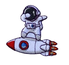 #003 Planet Space Rocket Astronaut Embroidery Iron On Applique Patch-LY001