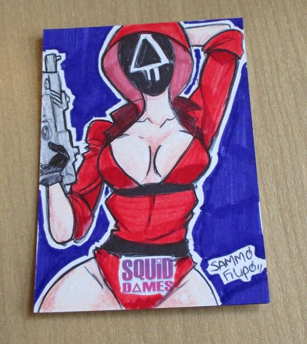 2025 5finity SQUID DAMES sketch card 1/1 Sammo Filipo