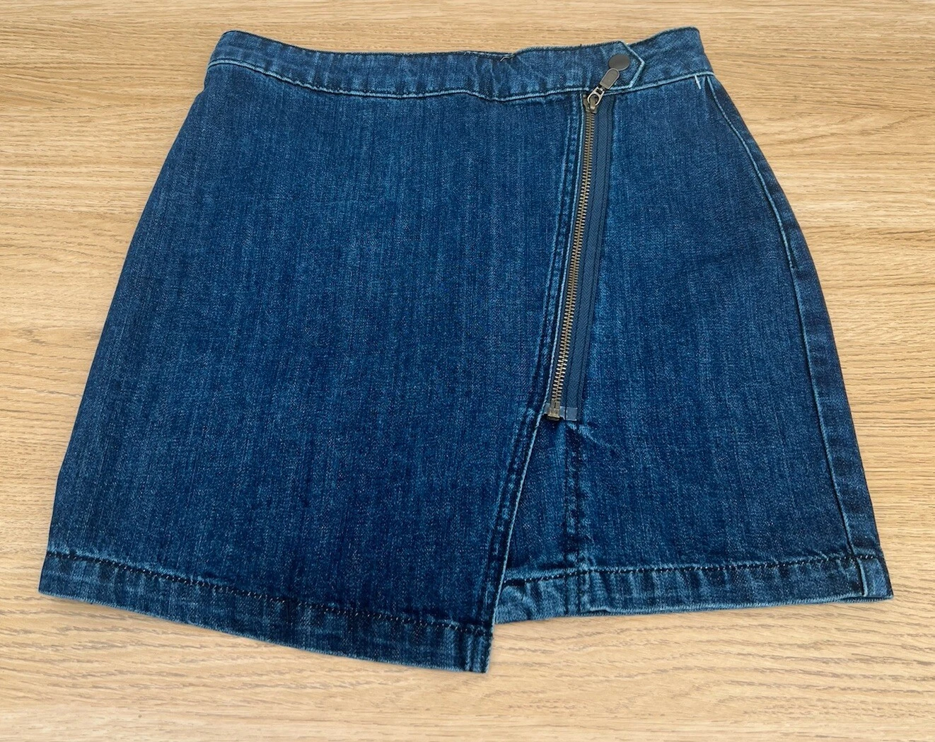 New Topshop Moto Mini Denim Skirt W26 Dark Blue