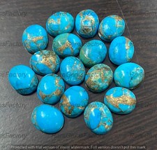 Blue Copper Turquoise Oval Shape Cabochon Loose Gemstone 3x5mm - 15x20mm