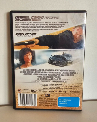 Quantum Of Solace 007 (DVD, 2007) James Bond 007, Daniel Craig, Free Postage. - Picture 2 of 7