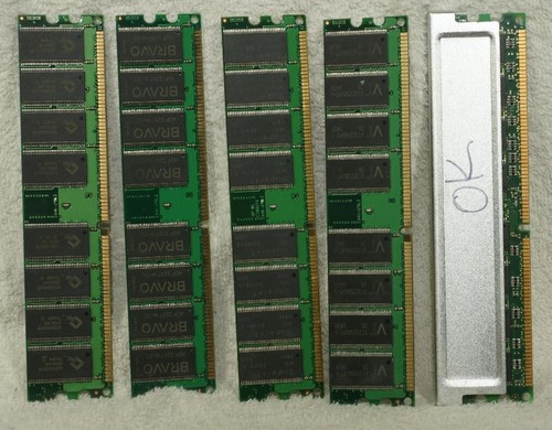 5 sticks, 512MB ea DDR1 RAM 400MHz PC3200 184PIN DIMM nonECC (read), working Exc - Picture 2 of 7