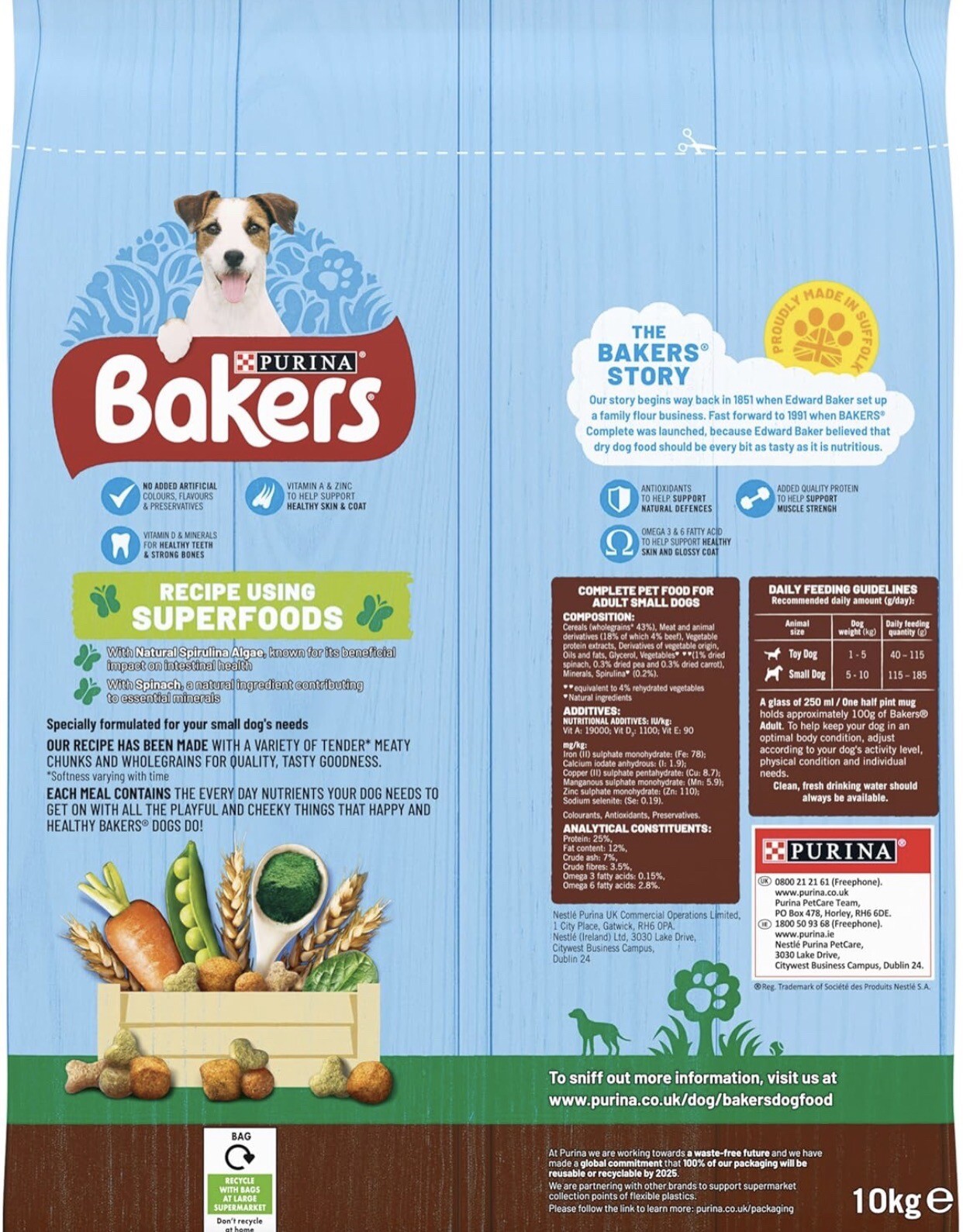 Bakers Dog Food 10kg Dry Beef And Veg Small Breed Nutritionally Balanced Purina 5057065545064 eBay