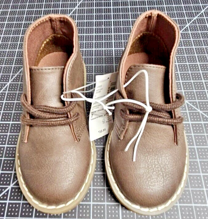 The Children's Place Niño Niño Botas con Cordones Imitación Cuero Marrón Talla 7 Foto 2 de 4