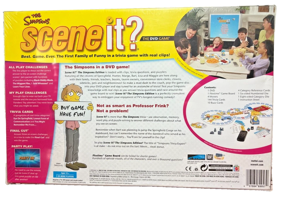 Simpsons Scene It Sealed DVD Board Game Trivia Pop Culture Family Game - Image 2 of 4