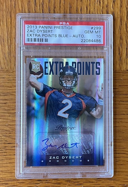 2013 Prestige Zac Dysert Autograph #299 Extra Points Blue Denver Broncos