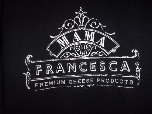 DELI MAMA FRANCHESCA PREMIUM CHEESE PRODUCTS black XL t shirt