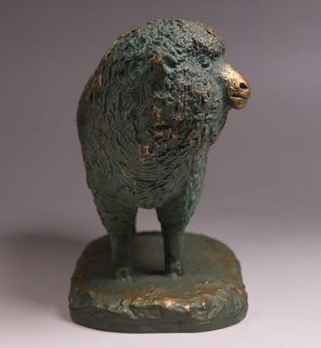 Vintage Japanese Bronze Sheep Statue 6.89inch Art Sculpture By Naoki Tominaga - Picture 5 of 18
