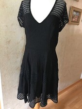 Plenty By Tracy Reese Black Laser Cut Embroidered Pattern Skater Dress Size 8