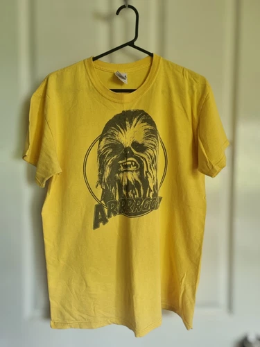 Chewbacca "ARRRRRGH" Yellow T-Shirt Gildan Ultra Cotton Size Medium Star Wars...