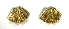 SG D'Or Goldtone Ruffled Vintage Shoe Clips