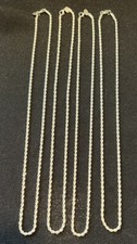 Italian Solid Sterling Silver Rope Link Chain Necklace 925 Silver Chain UNISEX