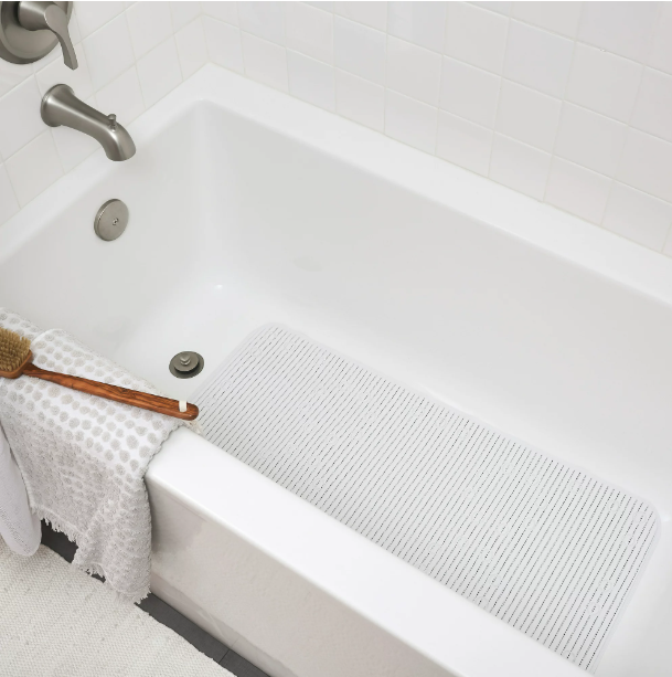 Clorox White AntiMicrobial Cushioned Foam Bathtub Mat, 17 in. x 36 in