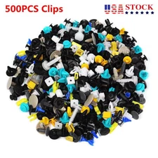 500PCS Plastic Car Body Push Pin Rivet Fasteners Trim Moulding Clip Screw Driver