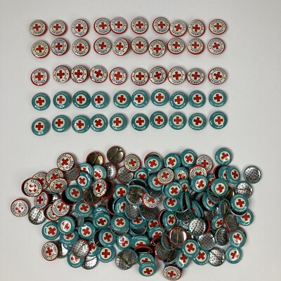 Lot of 200+ Vintage Red Cross Button Beginner Intermediate Swimmer Pin Back NOS