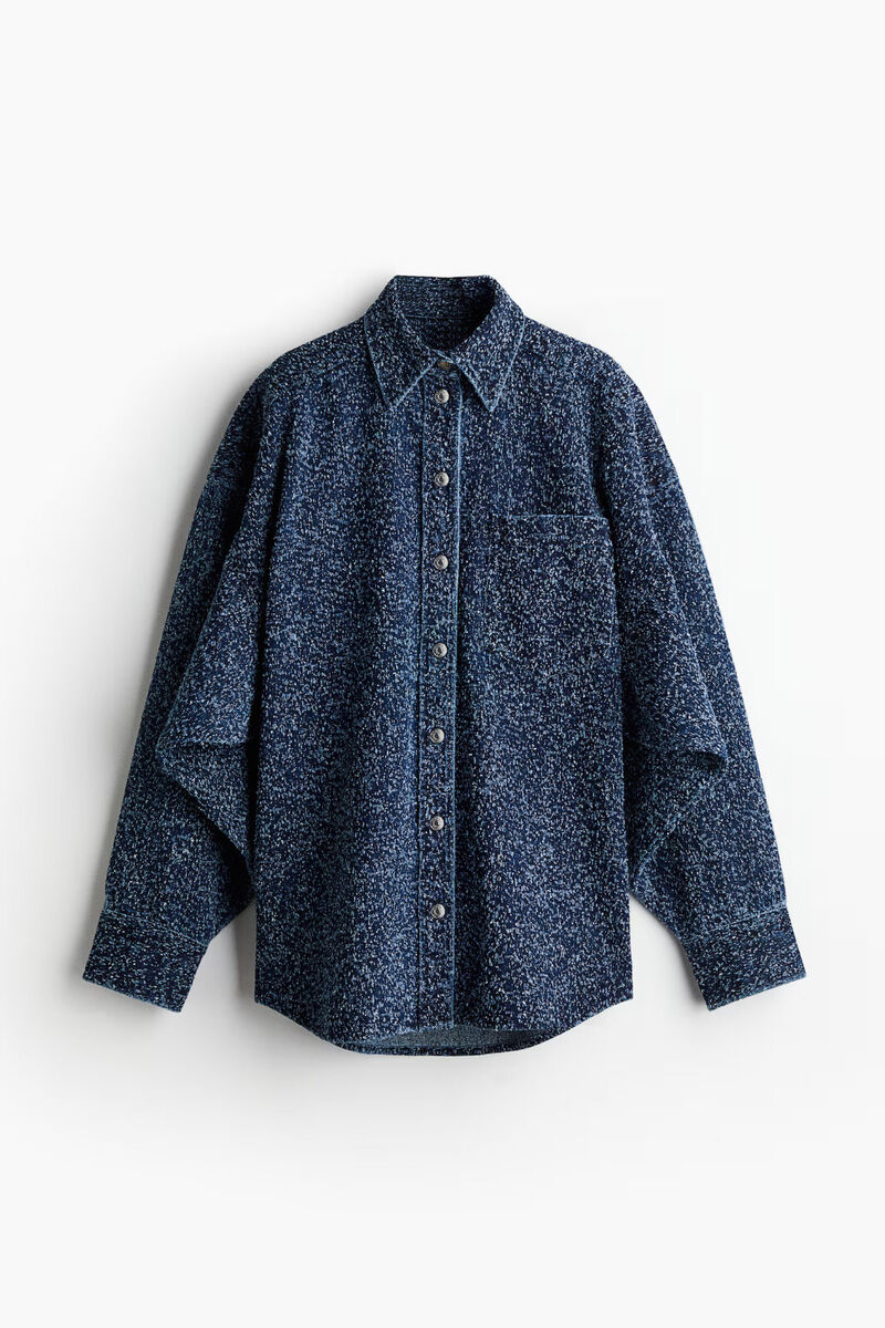 New H&M STUDIO S/S 2025 Oversized bouclé denim jacket Sold New H&M STUDIO S/S 2025 Oversized bouclé denim jacket Sold