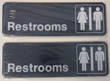 Advantus Contemporary Restrooms Sign with International Symbols 2pcs 83630
