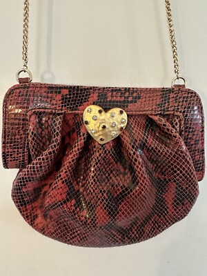 Zara Snakeskin-Pattern Leather Purse 