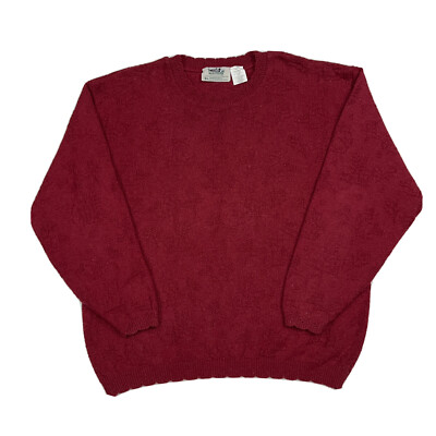 VTG 90s Northern Reflections Parkhurst Sweater Womens XL Long Sleeve Cranberry