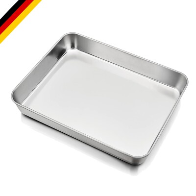 Edelstahl Backblech 23x17x5cm Rechteckig Spülmaschinenfest Rostfrei Mehrzweck