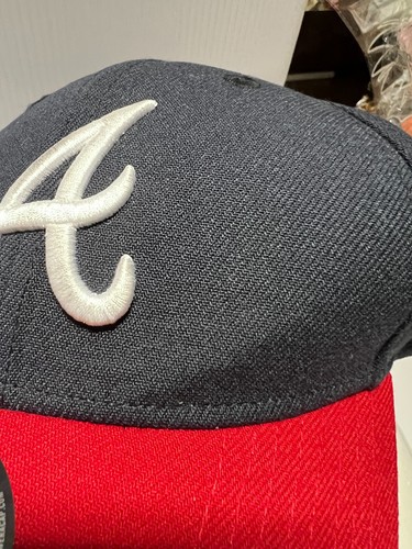Atlanta Braves New Era Team Classic 39THIRTY Flex Fit Hat - Navy/Red SIZE S/M - 第 9/12 張圖片