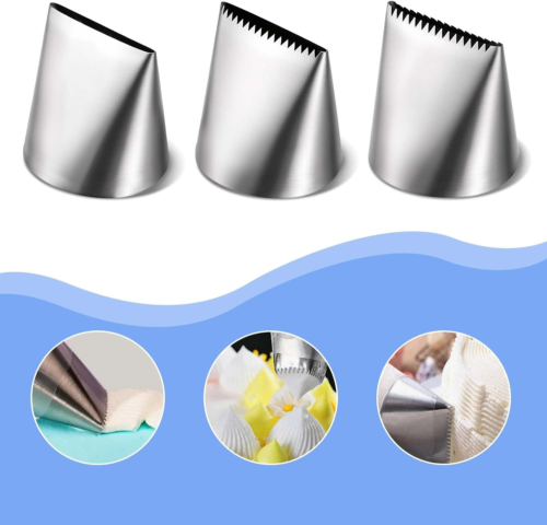 3 PCS Piping Tips Set Large Frosting Piping Kit Stainless Steel Cake Icing Nozzl - Picture 3 of 12