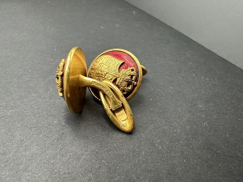 SPORRONG schwere Manschettenknöpfe aus Rotgold königliches Wappen Schweden - Bild 2 von 2