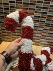 TINSEL CANDY CANE SHAPED CHRISTMAS DECORATION X1 17 X 4 Inches 6 Available