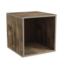 Lavish Home End Table Gray Open Front Modular Cube Design Versatile Storage Unit
