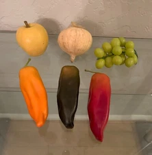 Vintage Faux Artificial Vegetables Fruits Lot of 6