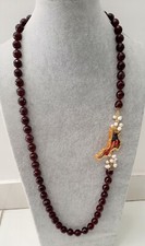 Lange Halskette aus Hartstein Keramik Caltagirone Kalabrien Chili Koralle