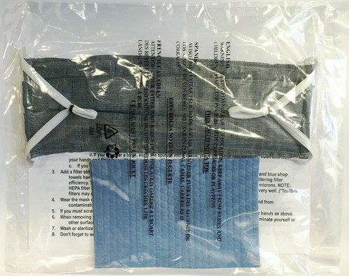 Máscara de algodón reutilizable con 5 filtros - Oreja, nariz, rostro, boca ajustables - Imagen 5 de 5