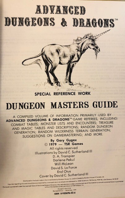 Advanced Dungeons & Dragons Dungeon Masters Guide 1979 Revised TSR Gary ...
