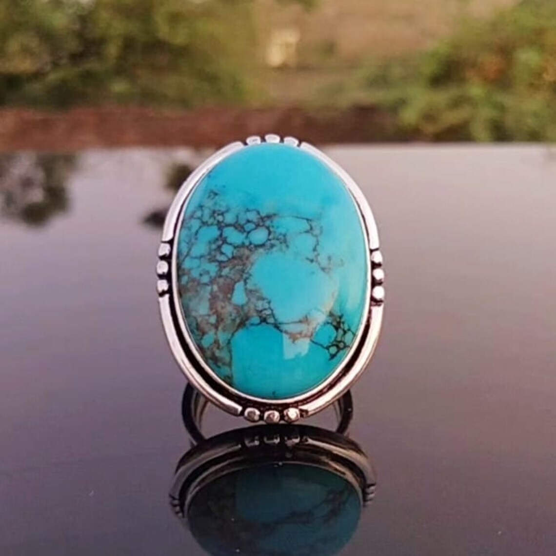 Dazzling Blue Turquoise Gemstone 925 Sterling Silver