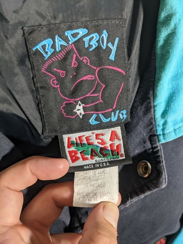 Vintage “Life’s A Beach” Bad Boy Skater Surf Jacket 27x27 - Picture 4 of 7