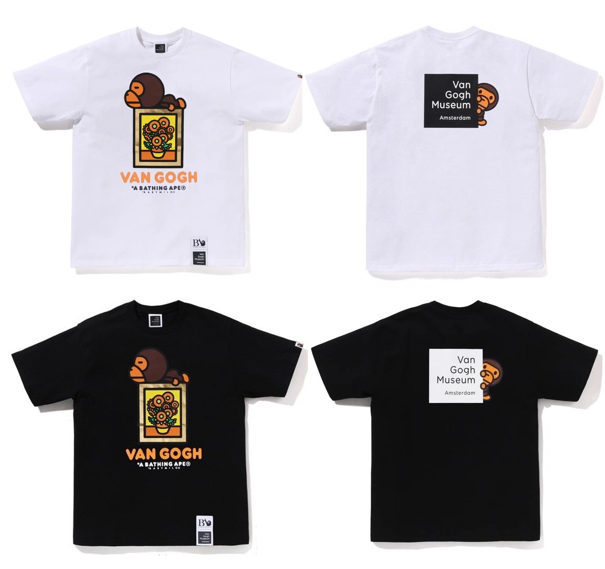A BATHING APE Men's BAPE x VAN GOGH MUSEUM BABY MILO TEE | eBay