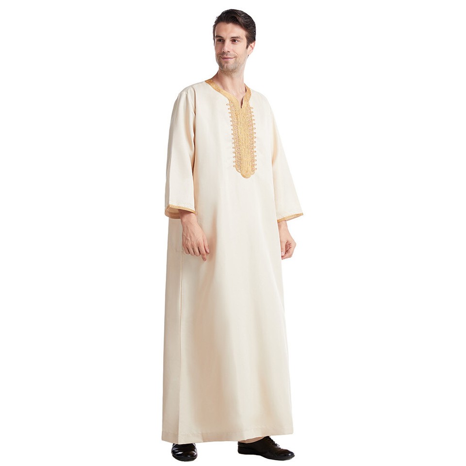 Mens Saudi Arab Muslim Robe Long Thobe Jubba Dishdasha Thawb Thoub ...